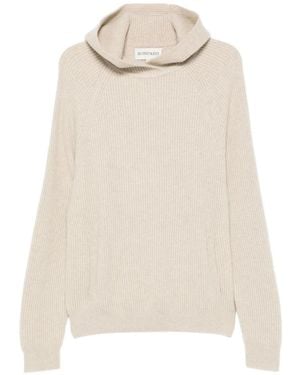 Eric Bompard Ribbed-Knit Hooded Sweater - Natural