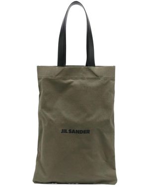 Jil Sander Logo-Print Tote Bag - Green