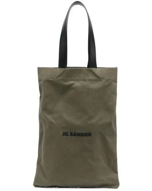Jil Sander Logo-Print Tote Bag - Green