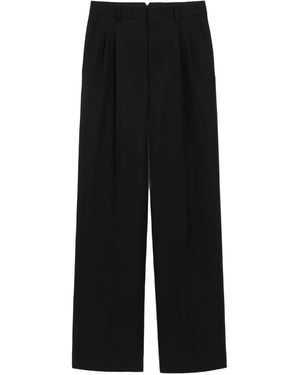 Ami Paris New Wool Low Waist Wide Pants - Black