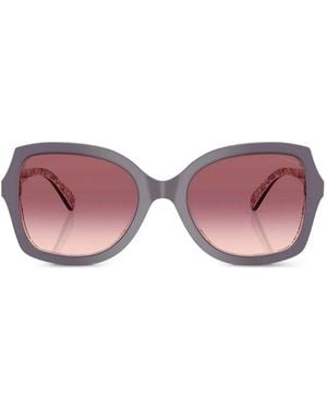 COACH Tortoiseshell-Effect Butterfly-Frame Sunglasses - Pink