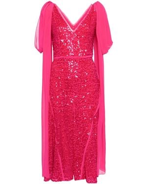 Erdem Drape-Shoulder Sequinned Midi Dress - Pink