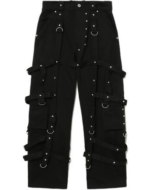 we11done Cargohose mit Nieten - Schwarz