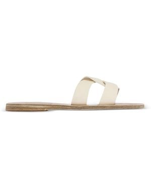 Ancient Greek Sandals Desmos Double-Strap Leather Sandals - White
