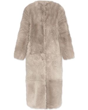 Stand Studio Round-Neck Coat - Natural