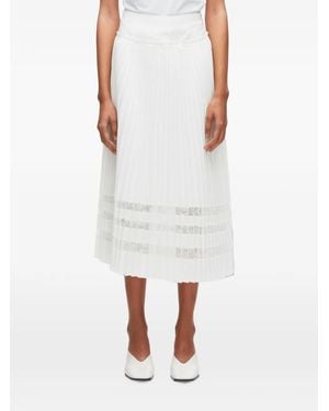 3.1 Phillip Lim Falda Midi Con Encaje Y Pliegues - Blanco