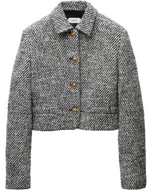 Versace Bouclé Wool Jacket - Grey