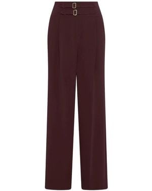 Marella Double-Buckle Trousers - Purple