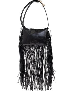 Sportmax Bolso de hombro con flecos - Negro