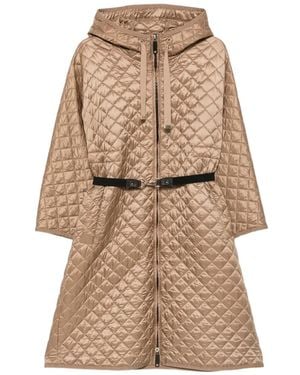 Max Mara Mtcbuono Hooded Padded Coat - Natural