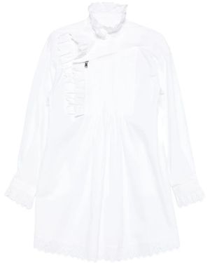 Coperni Ruffled Pleated Dress - White