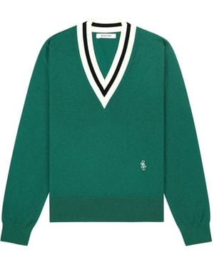 Sporty & Rich V-Neck Sweater - Green
