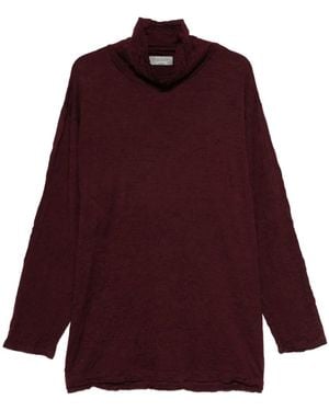 Yohji Yamamoto Strukturierter Pullover mit Stehkragen - Rot