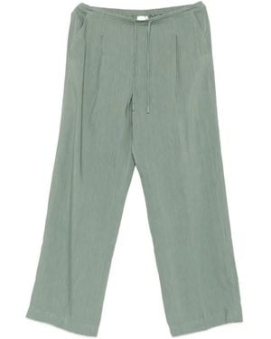 Marella Drawstring-Waist Pleated Trousers - Green