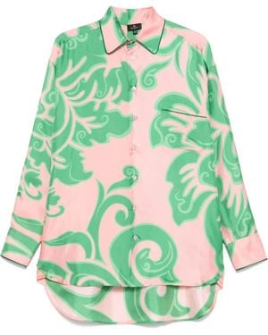 Etro アブストラクトパターン シャツ - グリーン