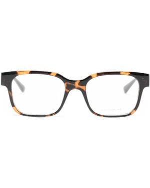 Gucci Tortoiseshell-Effect Rectangle-Frame Glasses - Brown