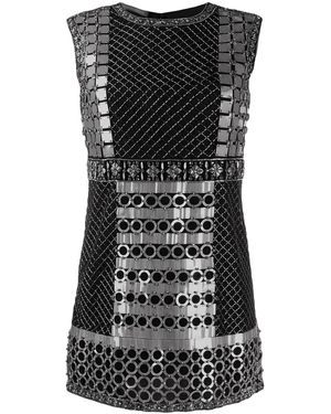 Alberta Ferretti Beaded Mini Dress - Black