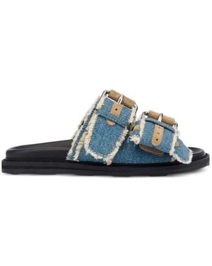 Moschino Frayed Sandals - Blue