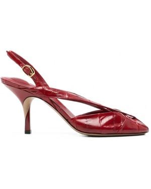 Jacquemus The Poisson Leather Slingback Court Shoes - Red
