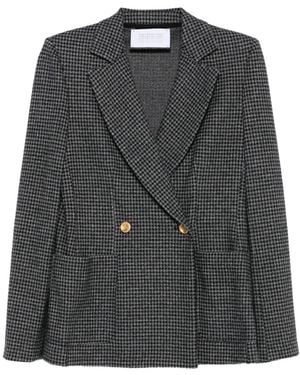 Harris Wharf London Doppelreihiges Sakko mit Hahnentrittmuster - Schwarz