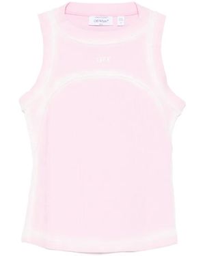 Off-White c/o Virgil Abloh Spray- Off-Stamp Ribbed Tank Top - Pink