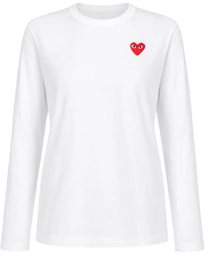 COMME DES GARÇONS PLAY Heart-Patch Long-Sleeve T-Shirt - White