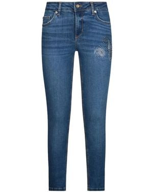 Liu Jo Bottom Up Skinny Jeans With Rhinestones - Blue