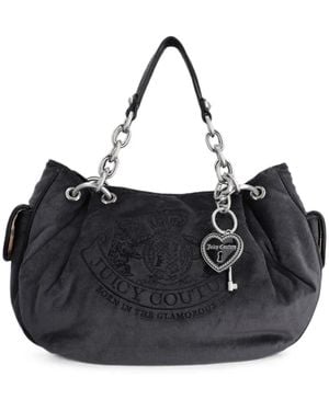 Juicy Couture Daydreamer Crest Tote Bag Aus Velours - Schwarz