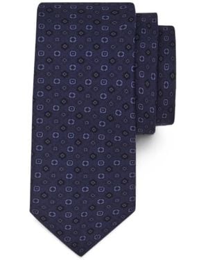 Ferragamo Geometric-Pattern Tie - Blue