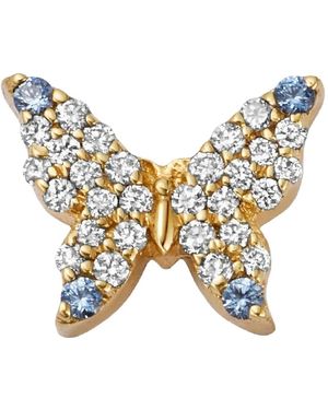 Loquet London 18K Butterfly Diamond And Sapphire Charm - Metallic