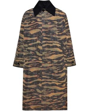 Jil Sander Camouflage-Print Coat - Brown