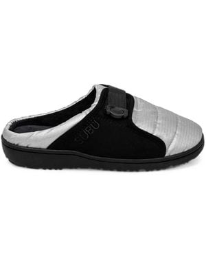 SUBU Belt Quilted Touch-Strap Slippers - Black