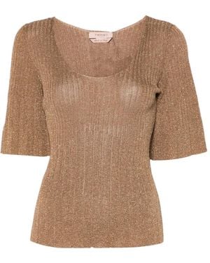 Twinset Lurex Top - Natural