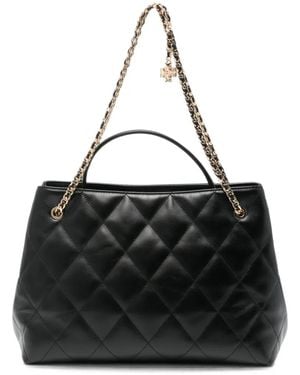 Tory Burch Cabas Fleming Carryal Matelassé En Cuir - Black