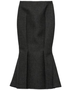 Prada Rush-Stitch Midi Skirt - Black