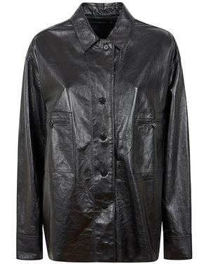 Ermanno Scervino Leather Patch-Pocket Jacket - Black