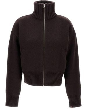 Extreme Cashmere ハイネック ジップ カーディガン - ブラック