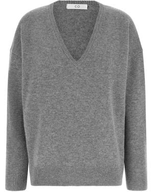 Co. V-Neck Cashmere Jumper - Grey