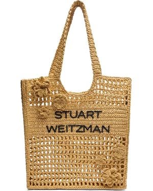 Stuart Weitzman Logo-Print Tote Bag - Natural