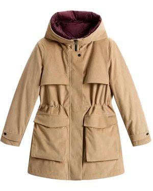 Woolrich Kapuzenparka aus Cord - Natur