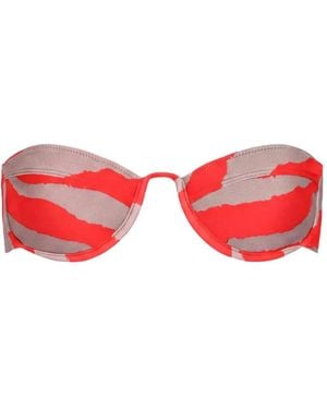Tropic of C Mariel Zebra-Print Bikini Top - Red