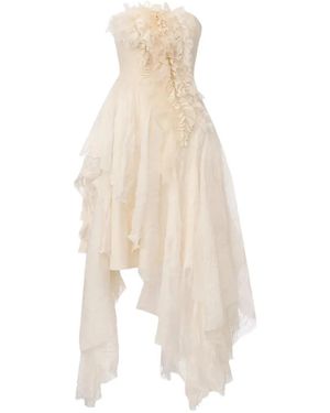 Elwood Ruffled Layered Asymmetric Dress - White