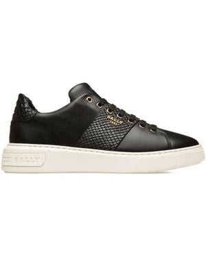 Bally Mattye Croc-Print Leather Trainers - Black