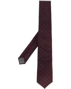 Brunello Cucinelli Polka Dotted Tie - Purple
