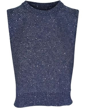 Akris Haut À Ornements De Sequins - Bleu