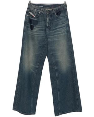 DIESEL Faded Wide-Leg Jeans - Blue