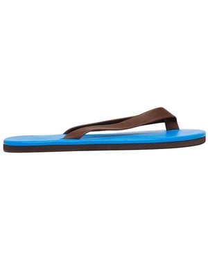 AURALEE Soft Leather Flip-Flops - Blue