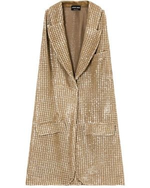 Giorgio Armani Pullunder Mit Hahnentrittmuster - Natur