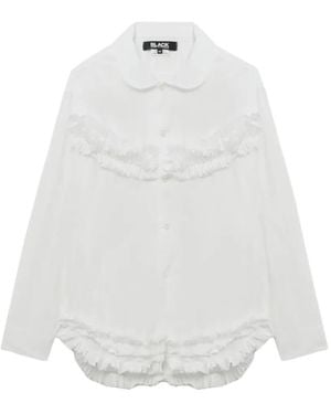 COMME DES GARÇON BLACK Ruffled Collared Shirt - White