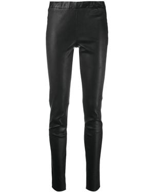 Arma Skinny Leather Trousers - Black